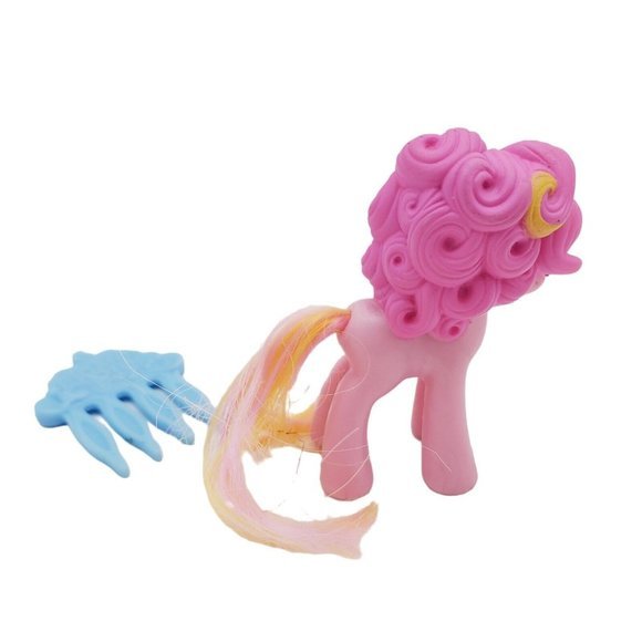 My Little Pony Pinkie Pie Pink Toy with McDonalds Comb Minature Collectible 2" - Picture 3 of 4
